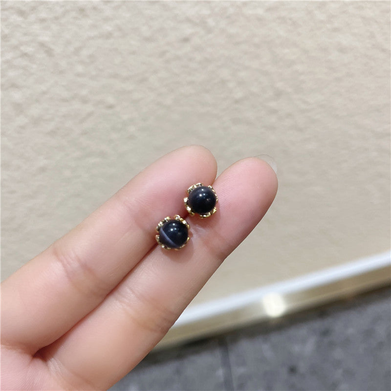 Opal Stone Ear Female Fashion Design Stud Earrings