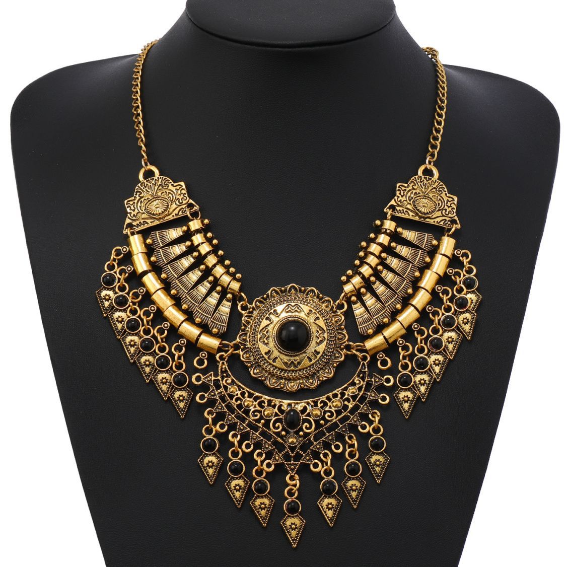 Ethnic Water Drop Tassel Sweater Chain Necklaces