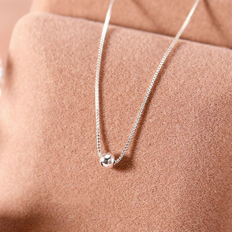 Classic Lucky Beads Simple Personalized Cold Style Golden Bean Clavicle Necklaces