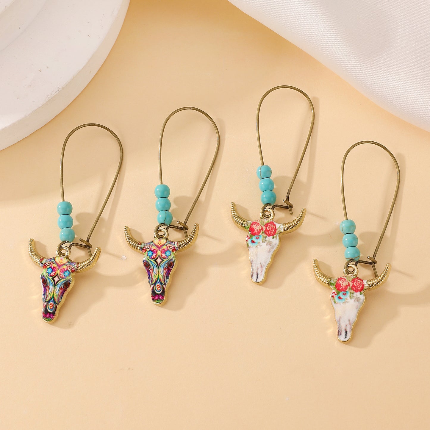 Women's Style Personalized Cow Head Retro Western Earrings