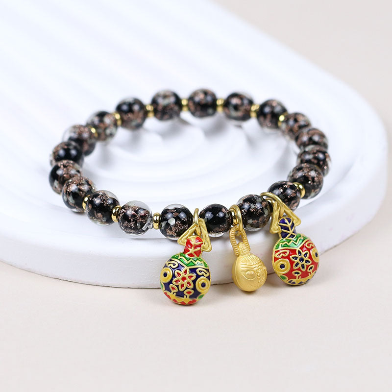 Female Fragrant Gray Colored Glaze Chinese Style Bracelet