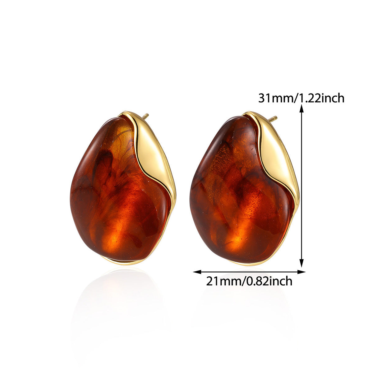 Women's Coffee Color For Light Luxury Temperament High Sense Earrings