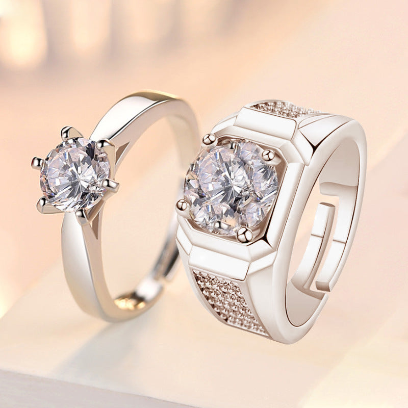 Women's & Men's Pair Simple Fashion Temperament Korean Style Rings