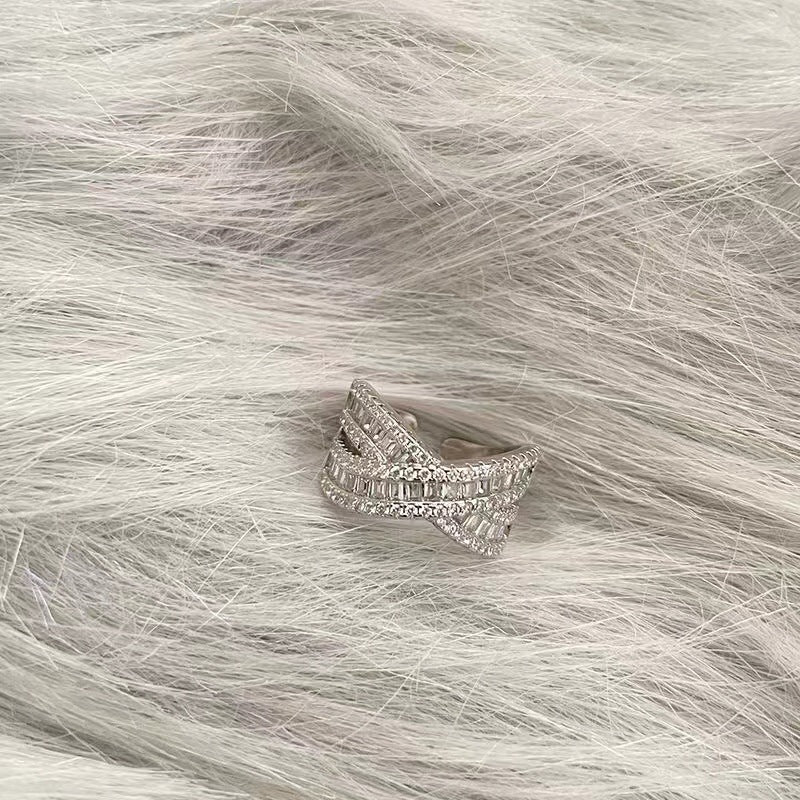 Luxury Fashion Personalized Minority Vintage Zircon Adjustable Opening Index Finger Rings