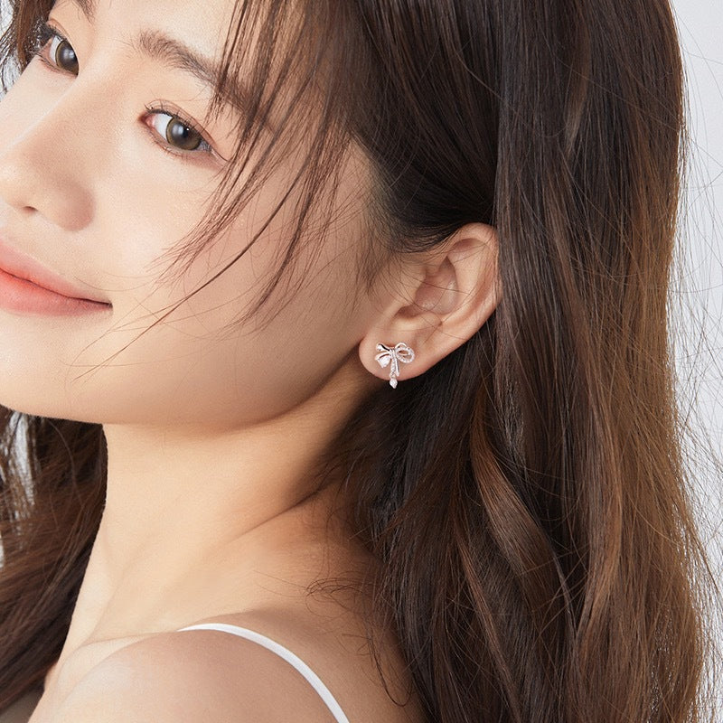 Smart Knot Series Female Sweet Bow Earrings