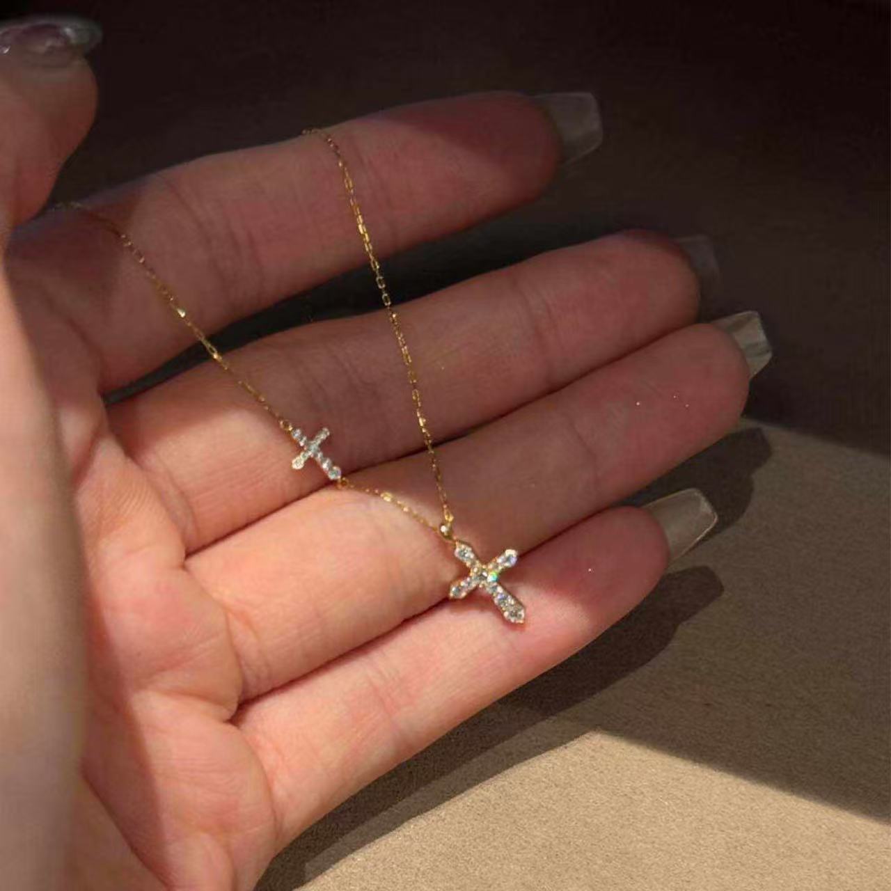 Sparking Zirconium Light Luxury Minority Design Sweet Graceful Bow Necklaces