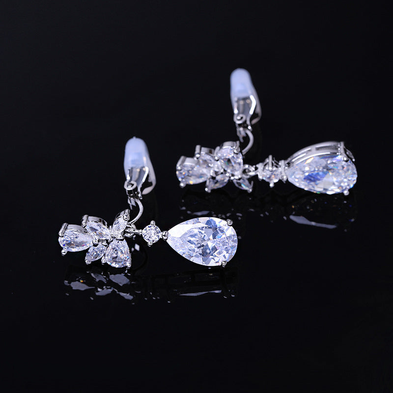 Women's Light Luxury High Sense Water Drop No Piercing Earrings