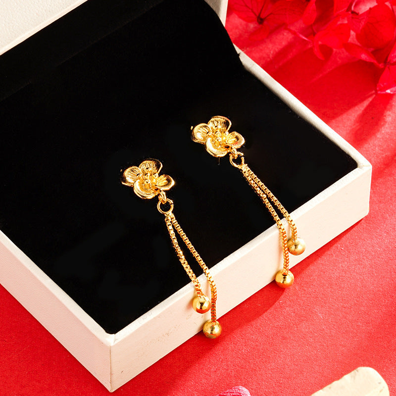 Women's Placer Gold Tassel No Color Fading Rings