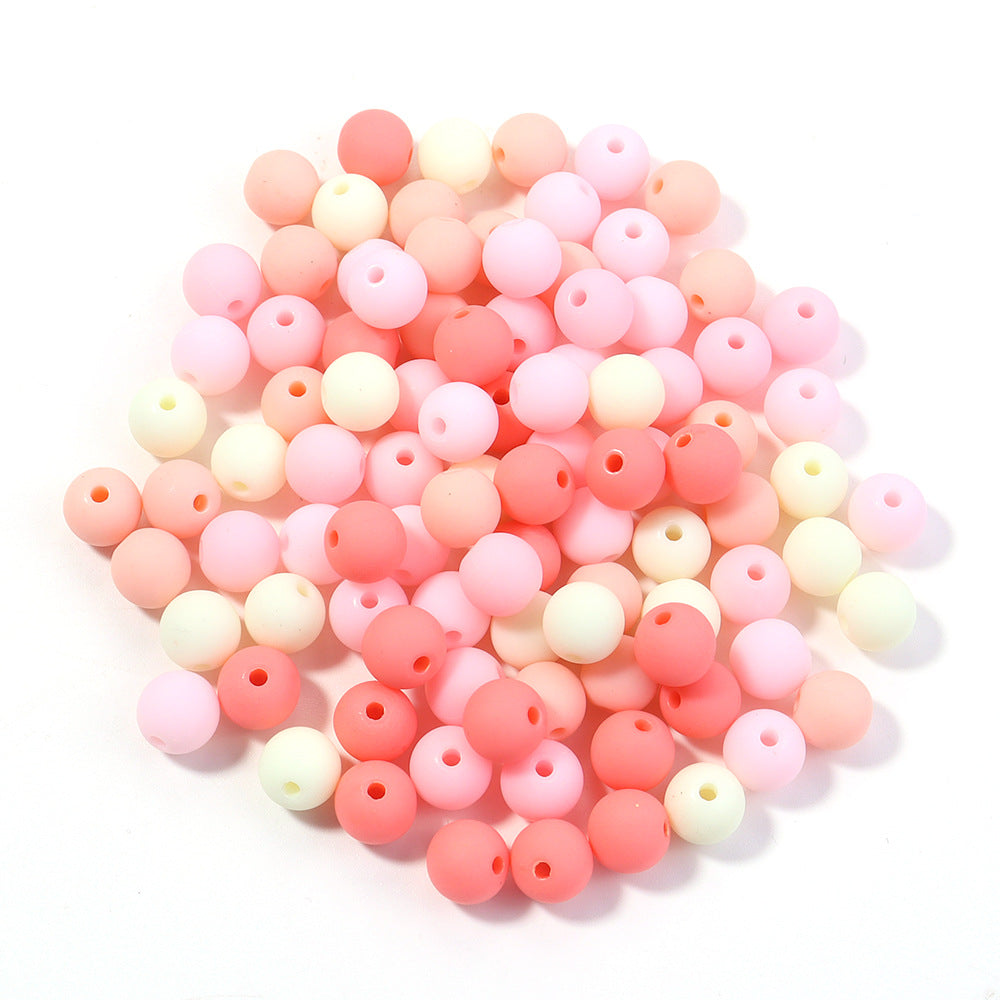 Creative Rubber Round Beads Effect Paint Jewelry Accessories