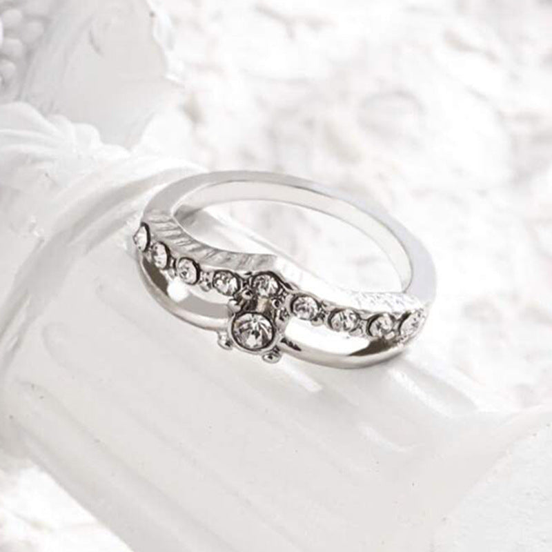 Women's Sweet Creative Engagement Simple Zircon Diamond Rings