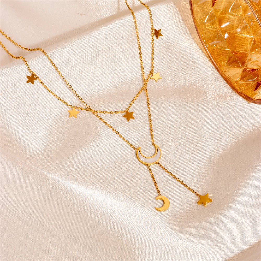 Women's Titanium Steel Peach Heart Tassel Stainless Color Retaining Heart-shaped Jewelry Set