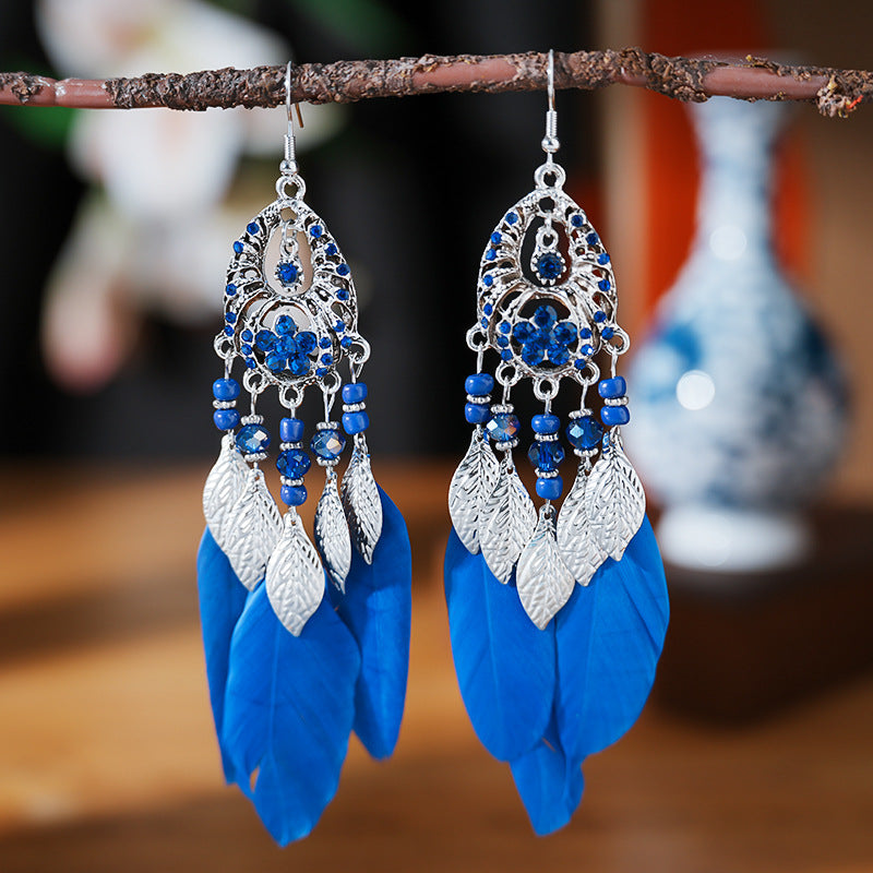 Feather Leaves Spot Drill Alloy Your Earrings