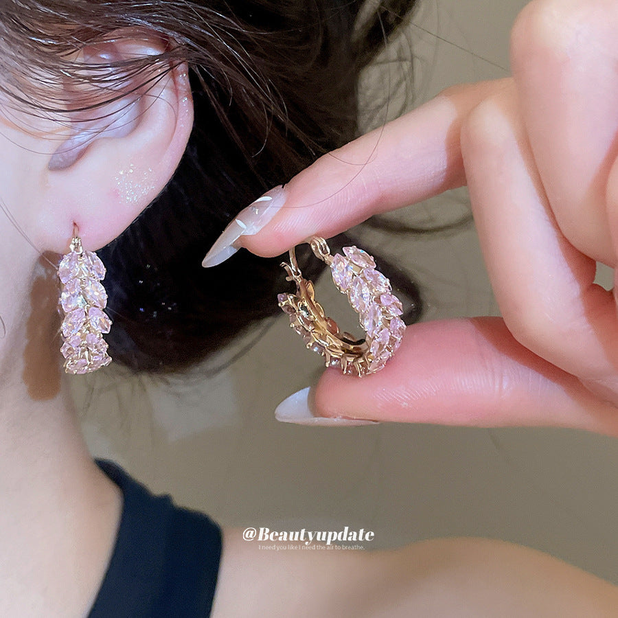 Shiny Wheat Ear Clip Light Luxury Fashion Delicate Earrings