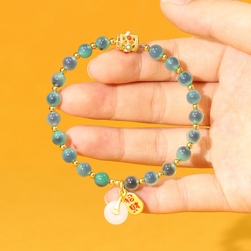 Agate Half Female Peace Buckle Lucky Light Luxury Temple Cultural Bracelet