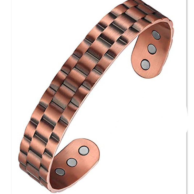 Jingling Retro Pure Copper Magnet Open-ended Bracelets