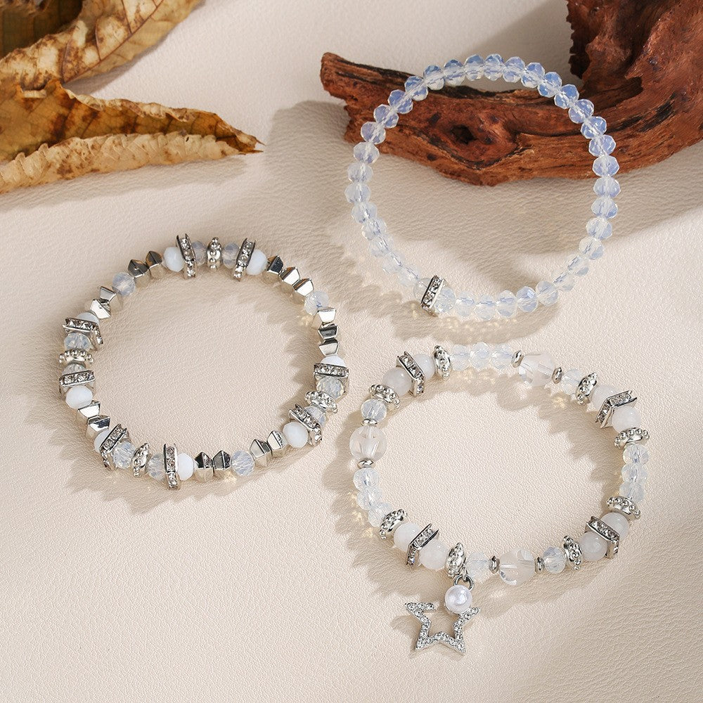 Elastic Beaded Small Fresh Color Crystal Bracelet