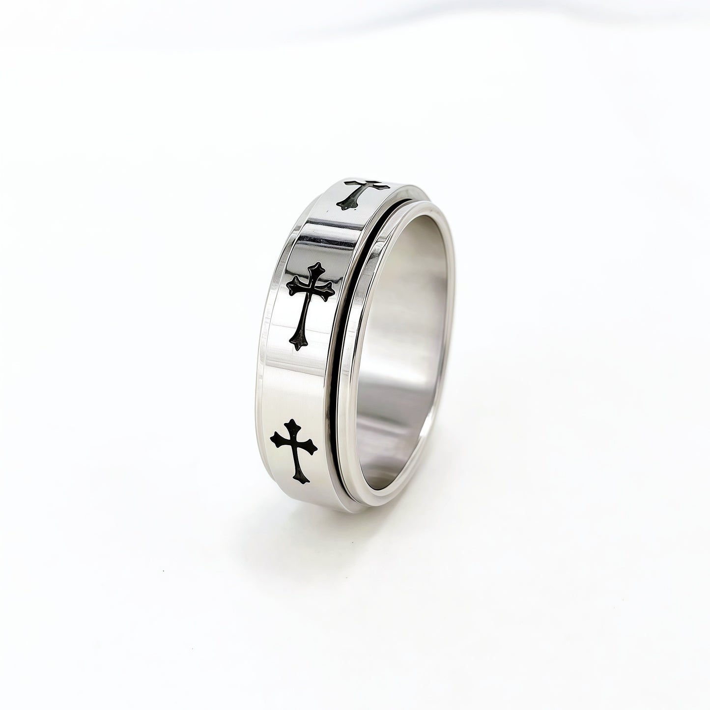 Men's Rotatable Decompression Chain Titanium Steel Star Rings