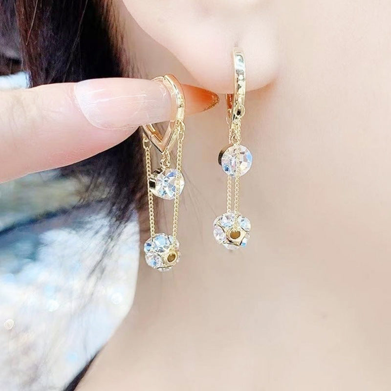 Women's Ear Opal Korean Style Asymmetric Eardrops Earrings