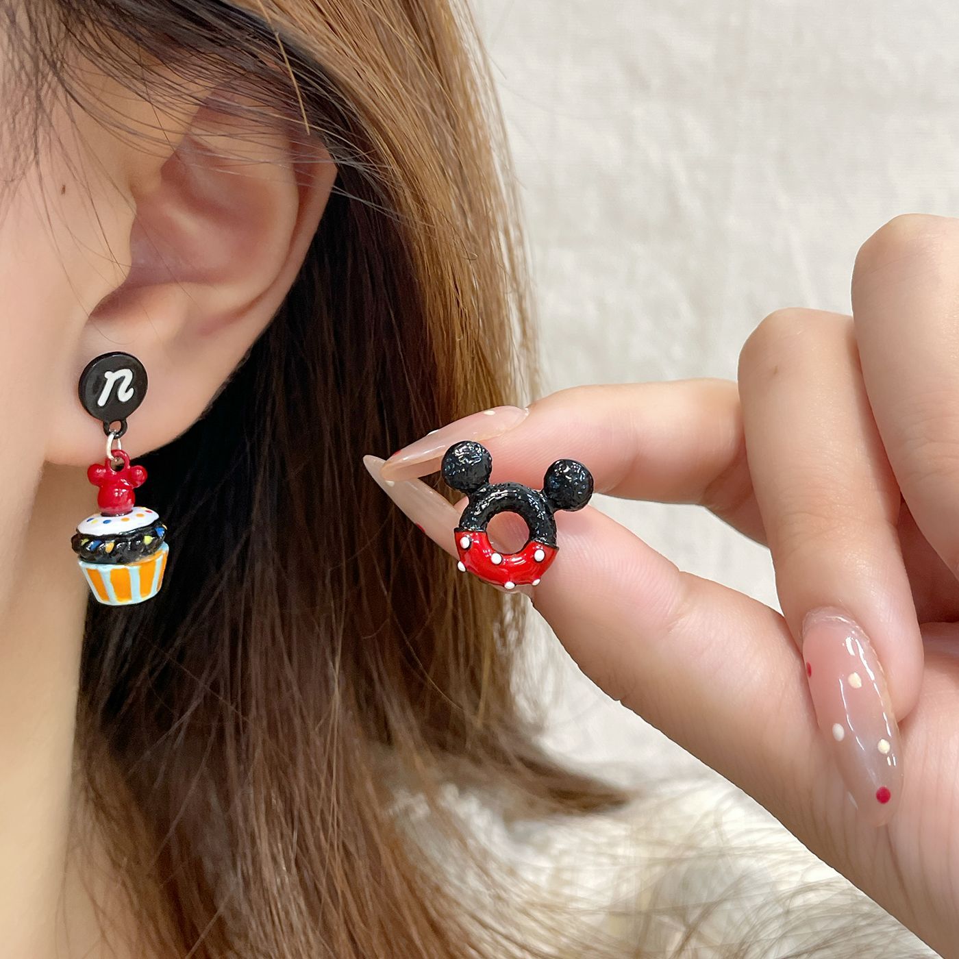 Cute Little Mouse Animal Female Sier Needle Earrings