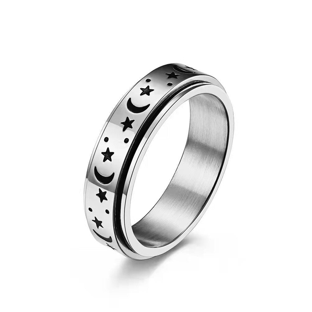 Moon Rotatable Titanium Steel Decompression Female Rings