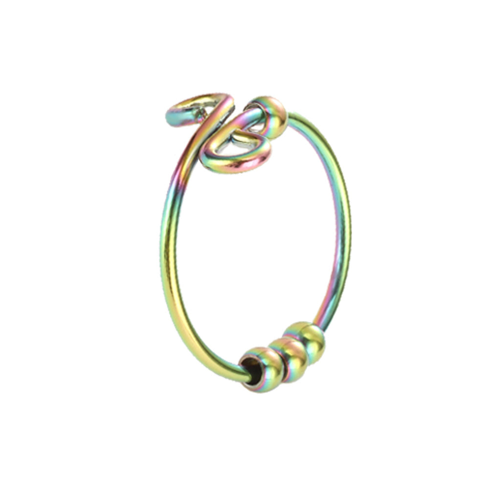 Rotating Bead Anxiety Relief Ornament Titanium Rings