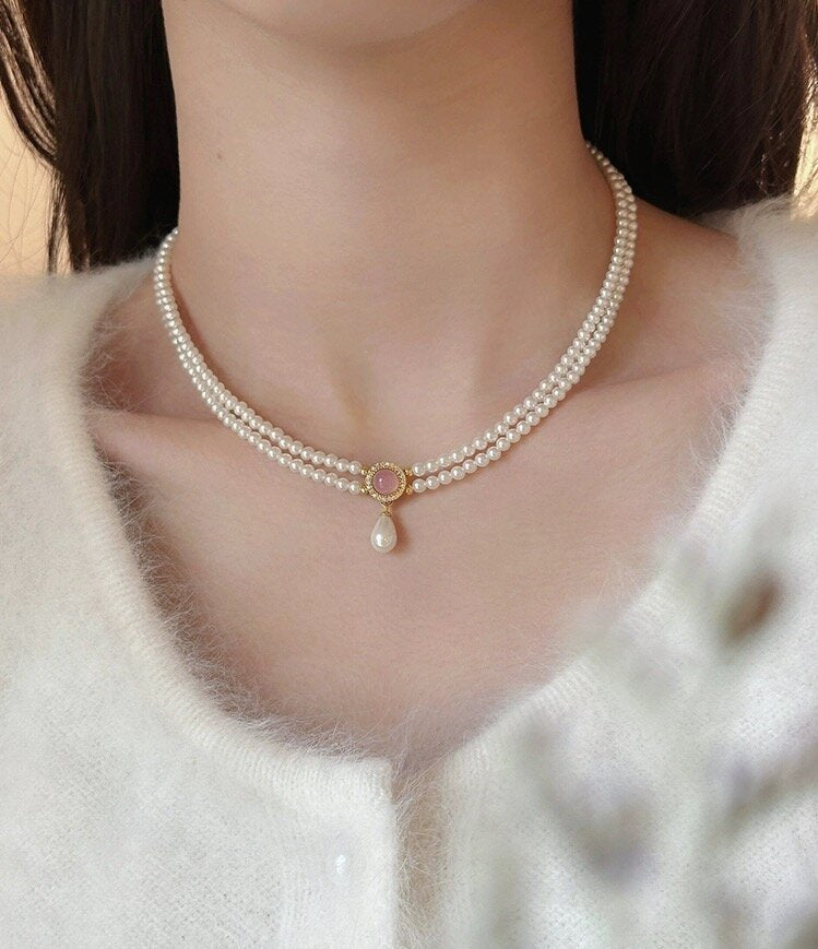 Retro Mori Style Flower Niche Temperament Entry Lux Exquisite Sweet Necklaces