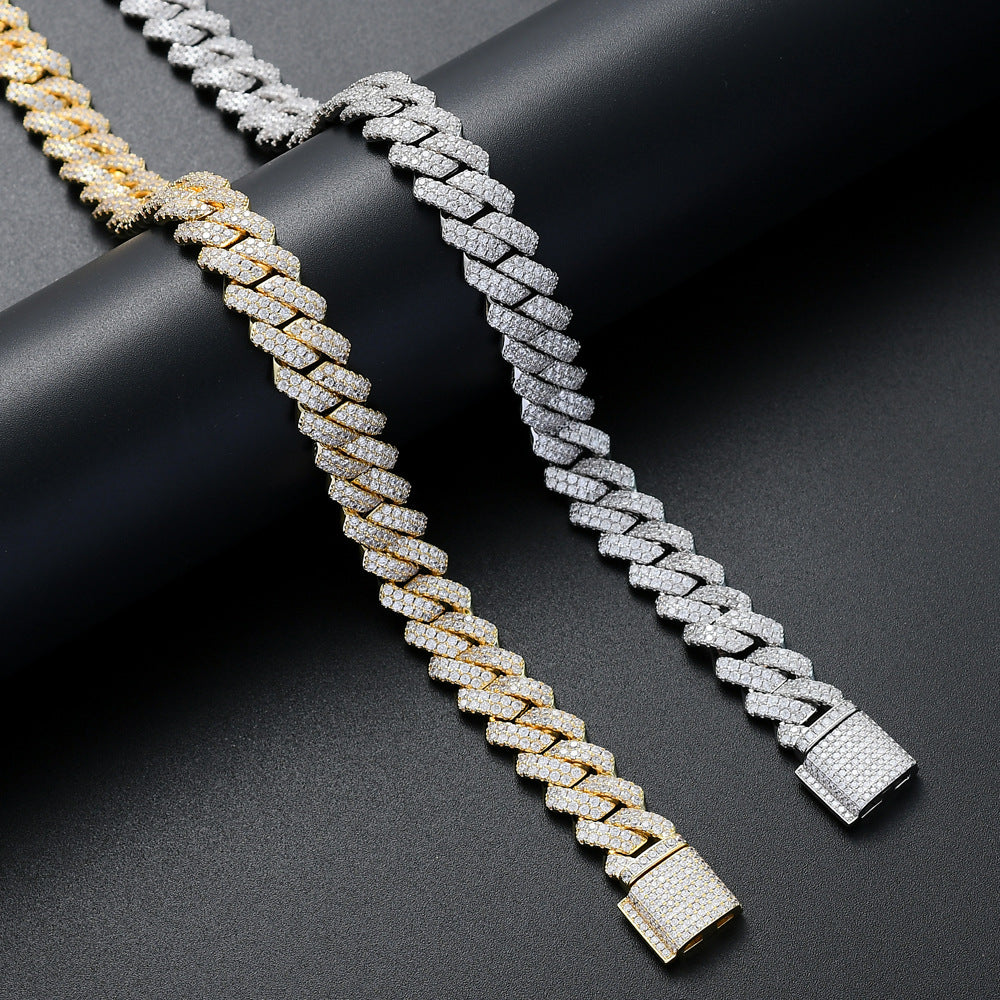 Men's Hip Hop Cuban Copper Inlaid Zircon Bracelets