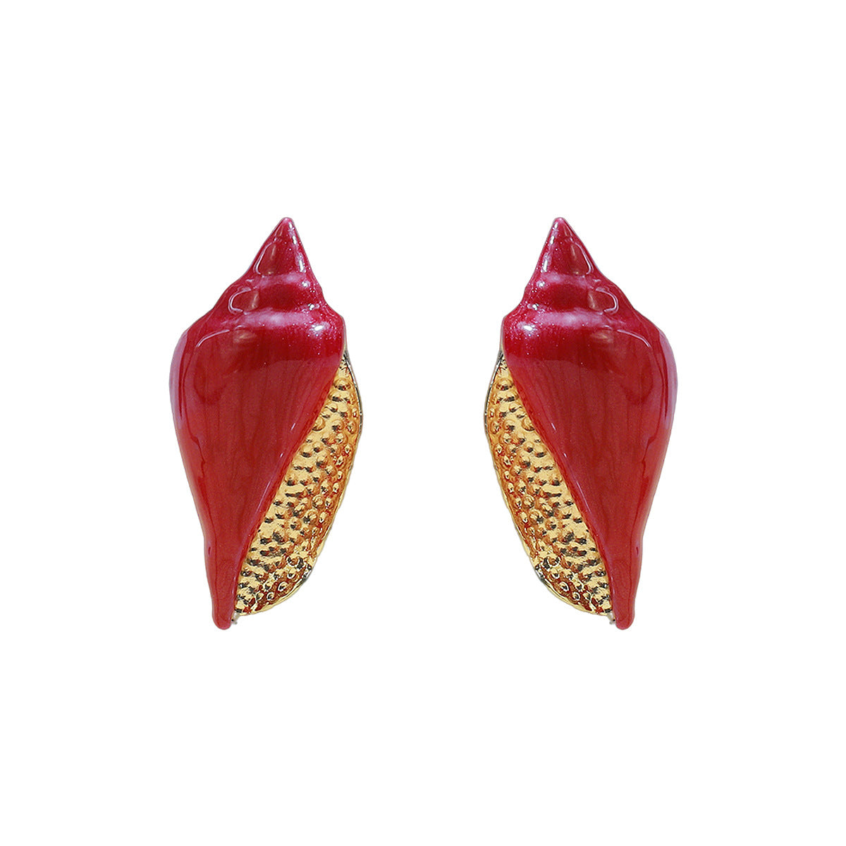 Women's Fashion Conch Enamel Unique Design Alloy Earrings