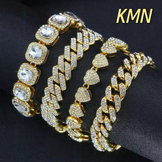 Women's & Men's Cuban Link Chain Hip Hop Alloy Affordable Luxury Bracelet