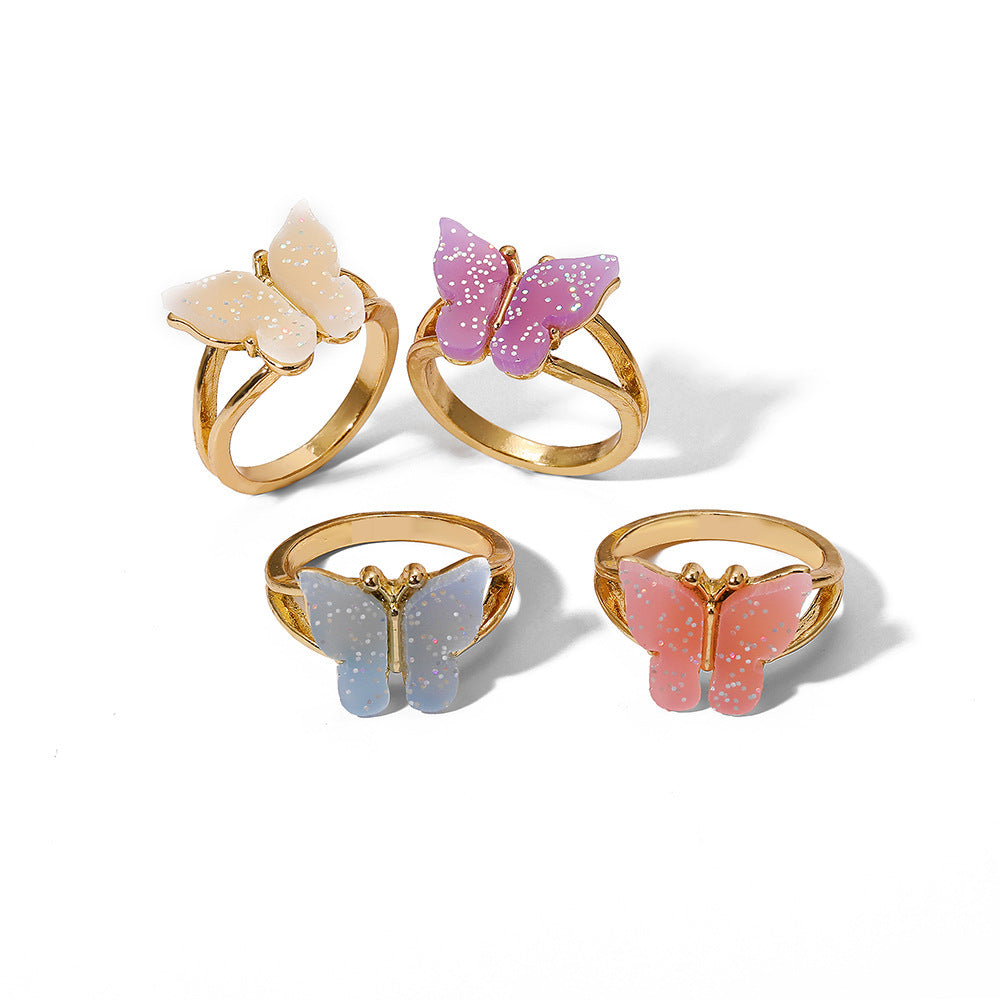 Women's Creative Simple Resin Alloy Tail Color Ring