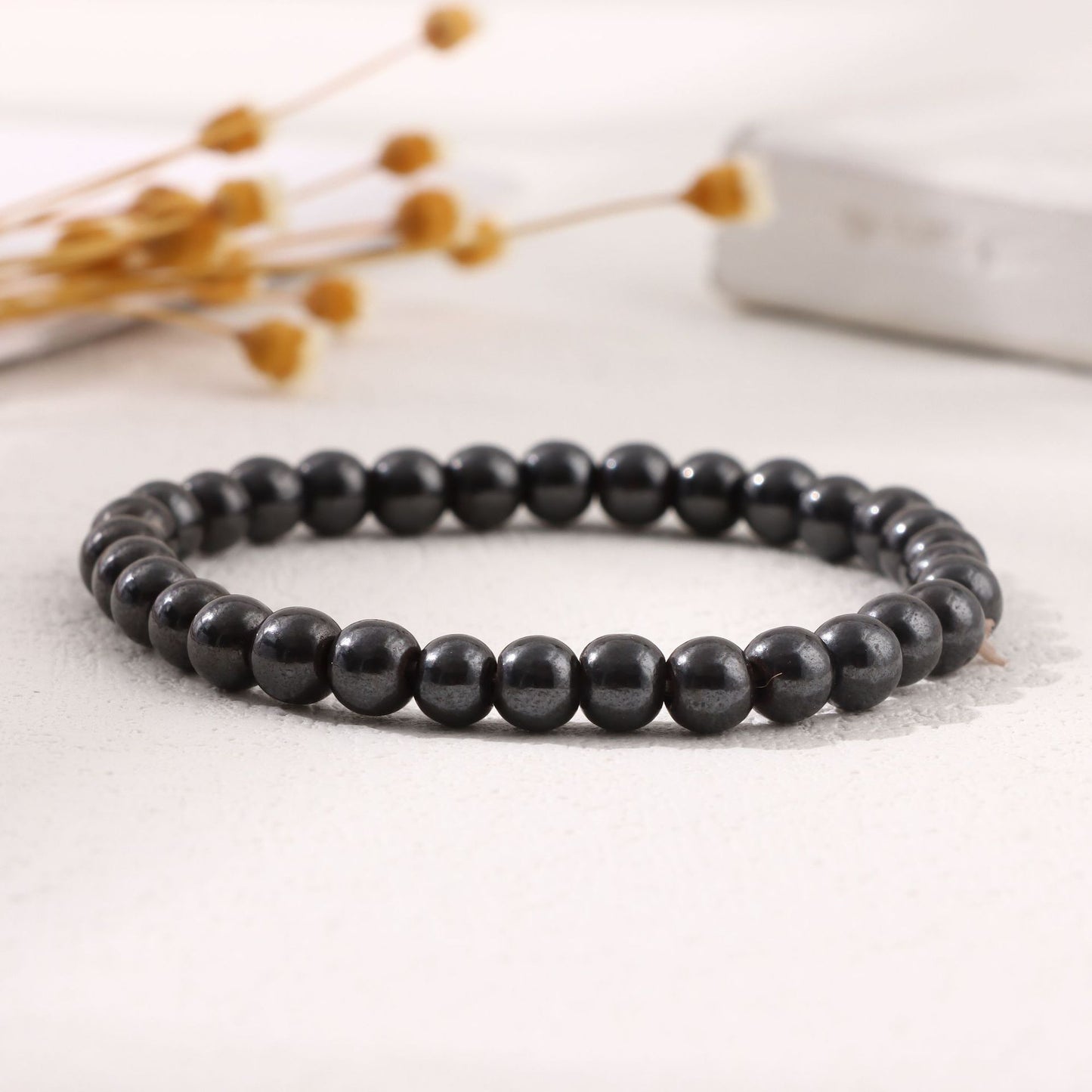 Women's & Men's Round Beads Couple Fashion Elastic String Beaded Bracelets