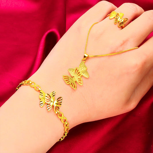 Classic Fashion Casual Ladies Bow Butterfly Jewelry Set