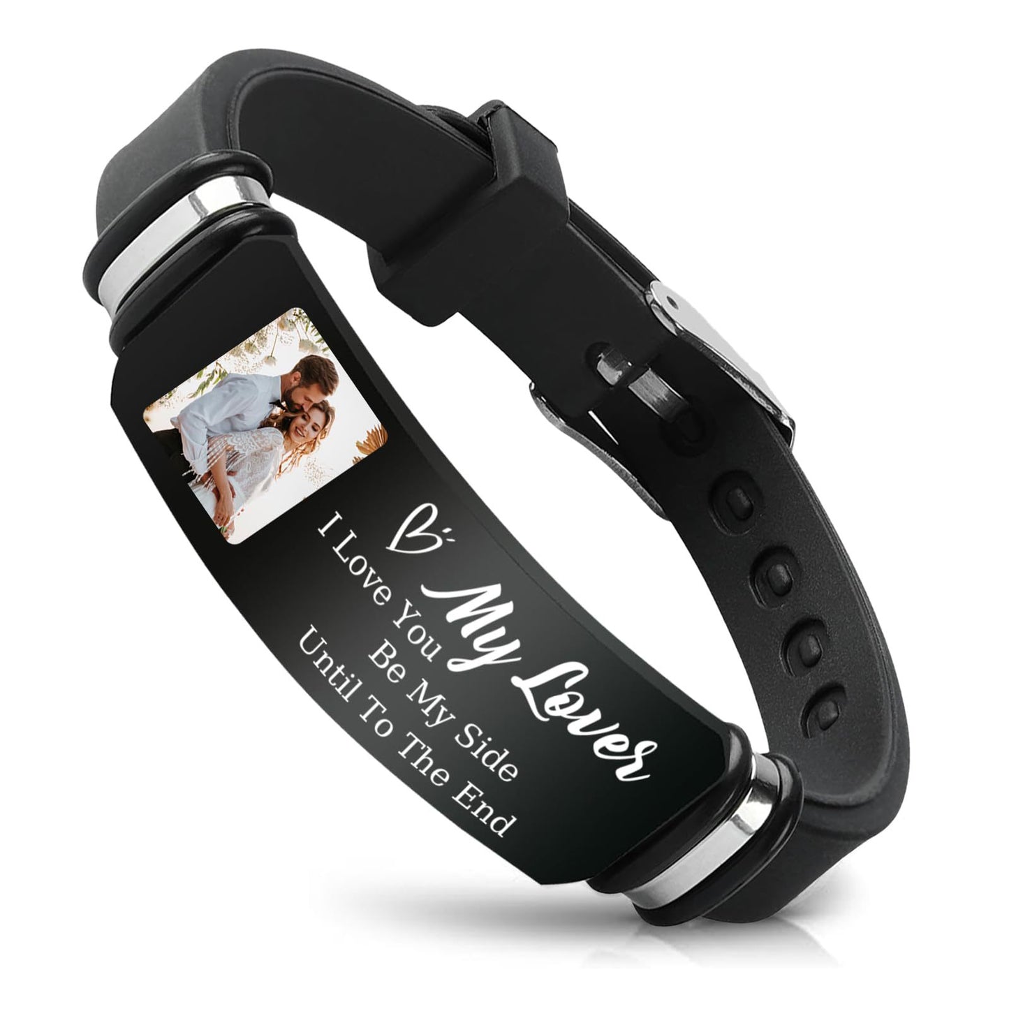Steel Elbow Color Printing Incentive Gift Adjustable Silicone Strap Lettering Bracelet