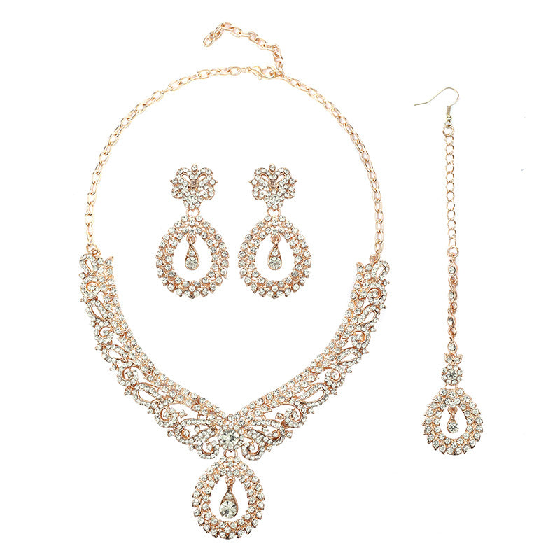Women's High Profile Retro Luxury Crystal Banquet Formal Necklaces