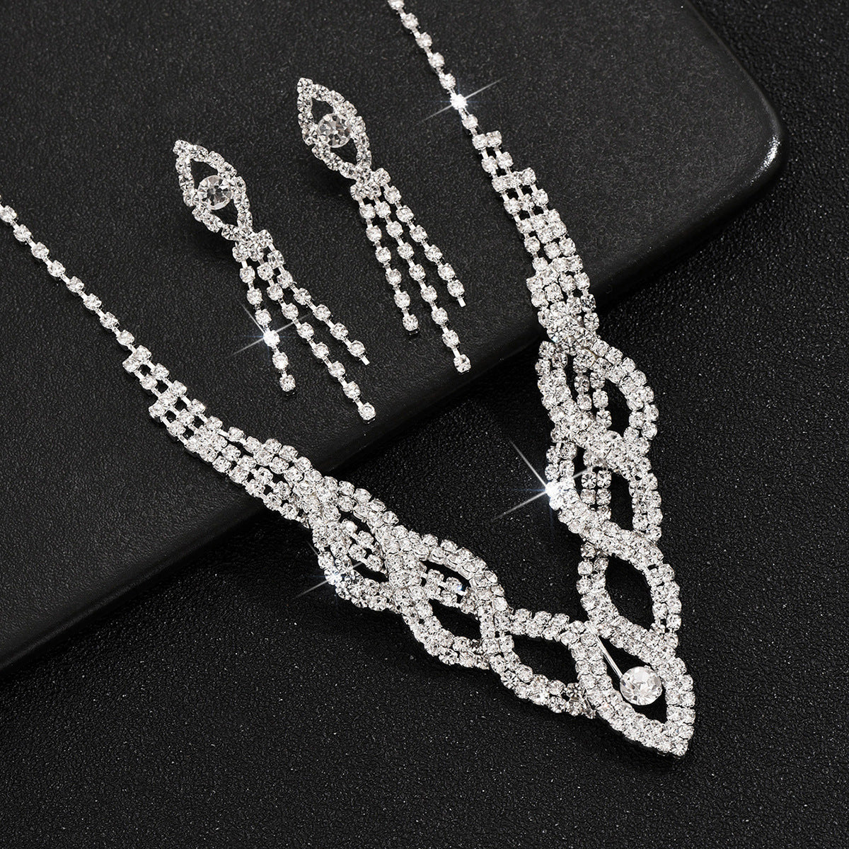 Classic Stylish Bridal Three-piece Fashion Tassel Necklaces