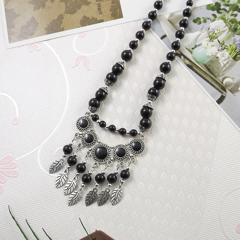 Ethnic Tibetan Colorful Beads Female Phoenix Necklace