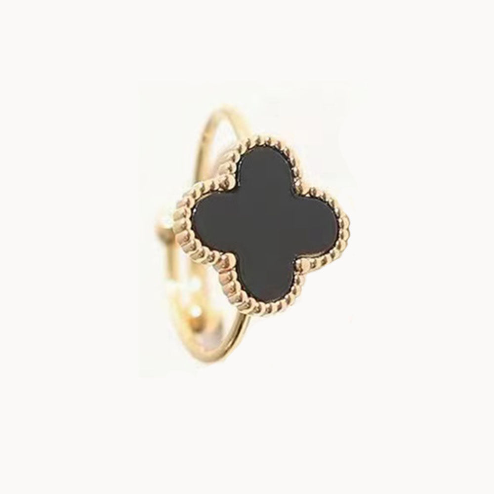 Women's Four-leaf Clover Titanium Steel Open-end Trendy Rings