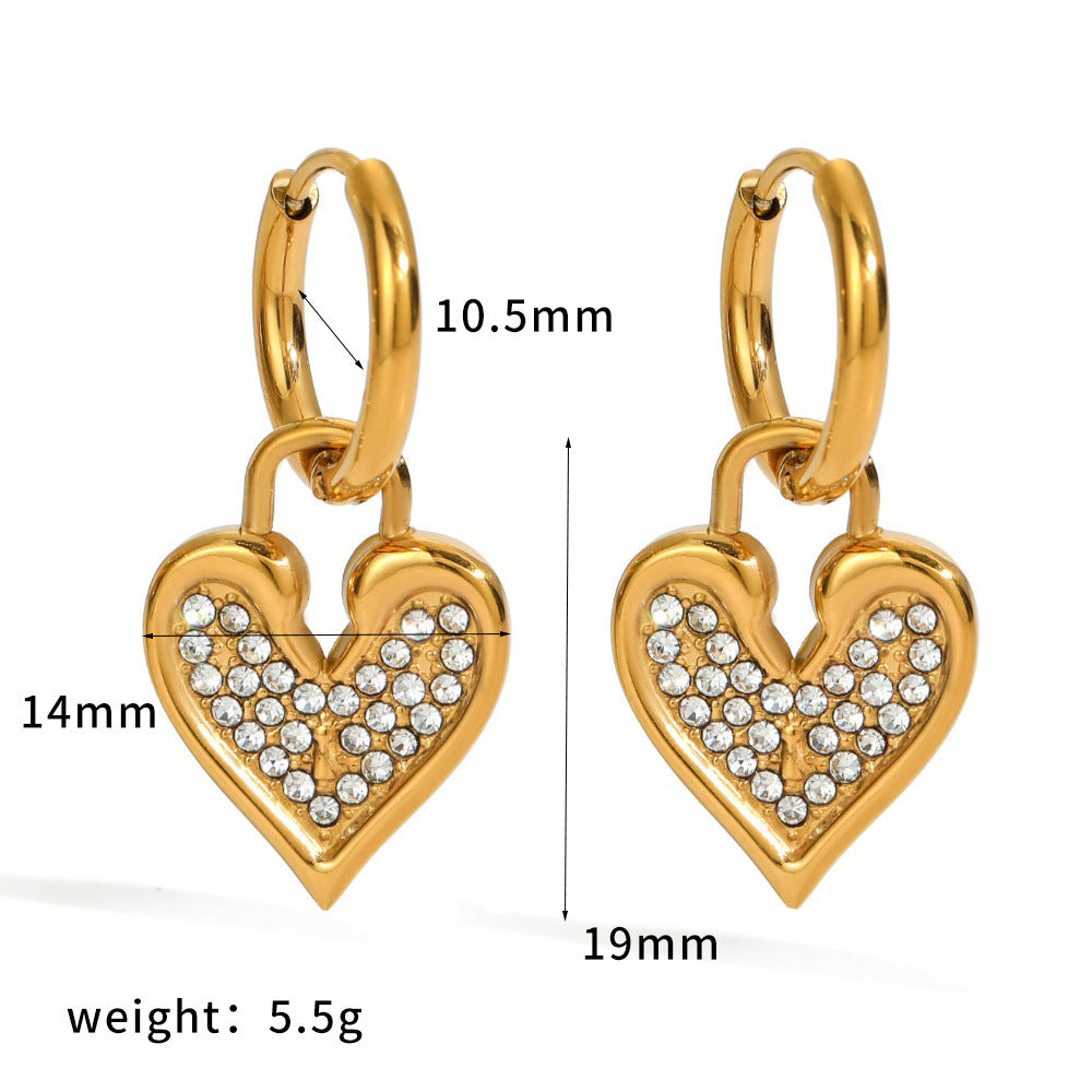 Steel Fashionable Elegant High-grade Love Titanium Earrings
