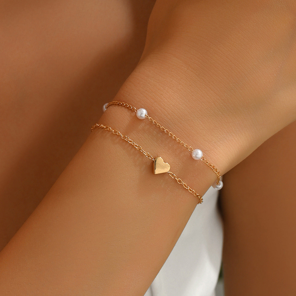 Punk Diamond Butterfly Twin Chain Hip Bracelet