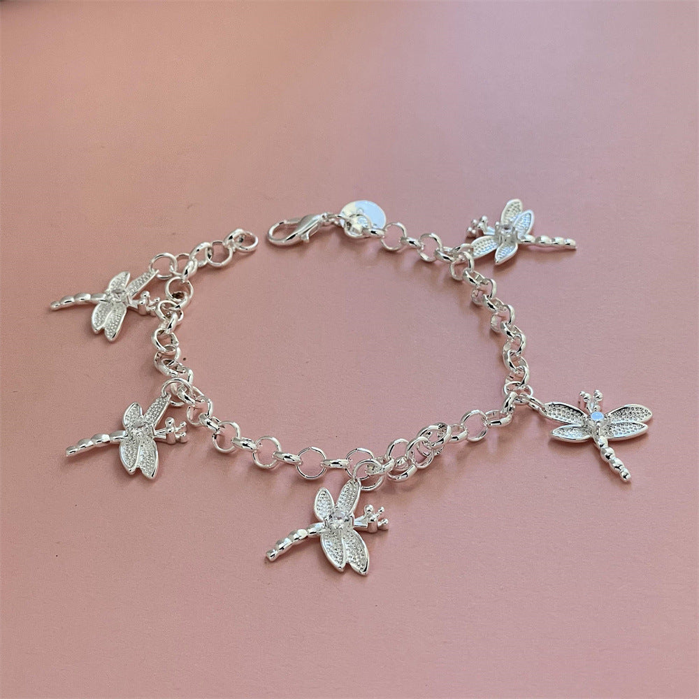 Comfortable Innovative Sier-plated Five Dragonfly Popular Bracelet