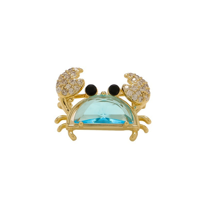 Summer Vacation Style Exquisite Inlaid Stone Blue Brooches