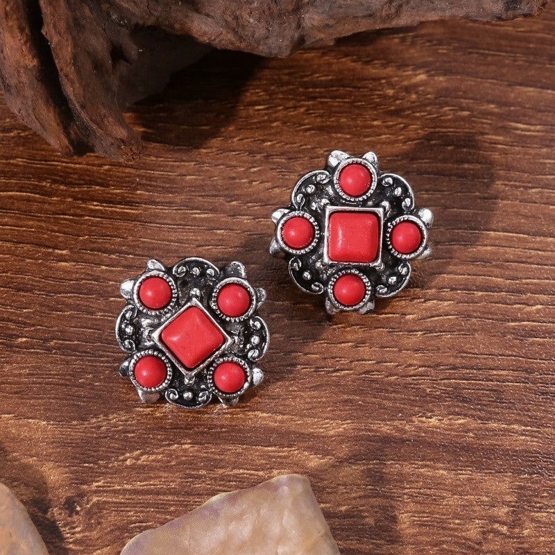 Ethnic Style Bohemian Vintage Turquoise Personalized Earrings