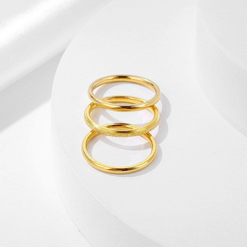 Women's Frosted Gold Titanium Steel Ancient Heritage Ring