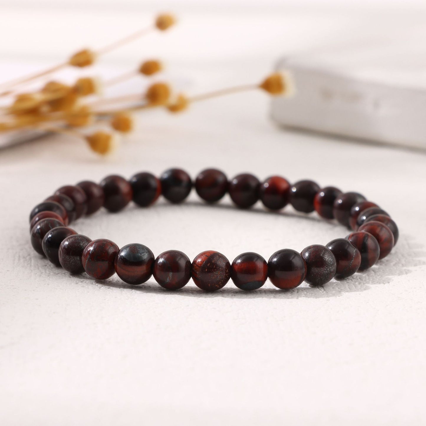 Women's & Men's Round Beads Couple Fashion Elastic String Beaded Bracelets