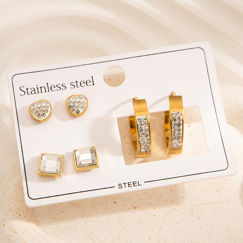 Titanium Steel Ear Exquisite Small Gold-plated Earrings