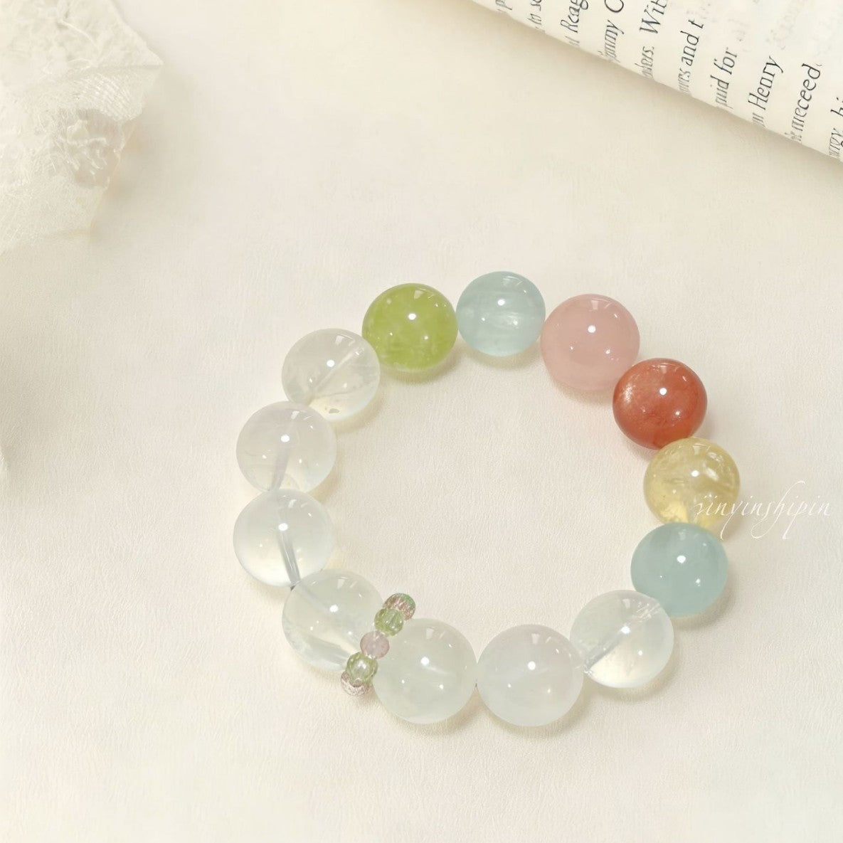 Women's Jardin Monet Artificial Crystal White Ghost Fresh Bracelets