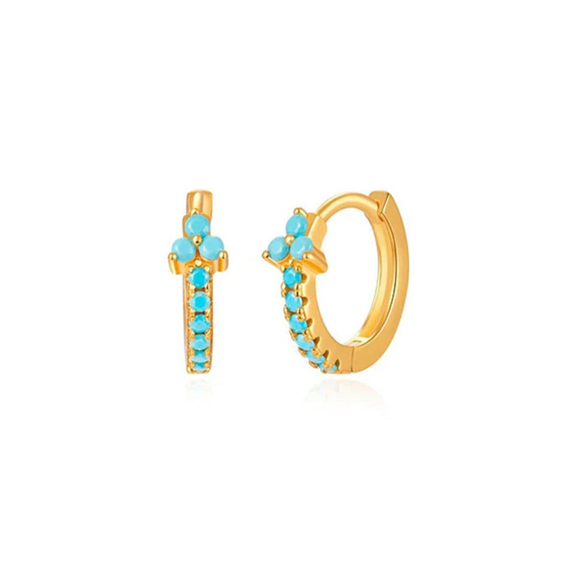 Light Luxury Sier Needle Geometric Ear Female Water Drop Leaf Stud Earrings