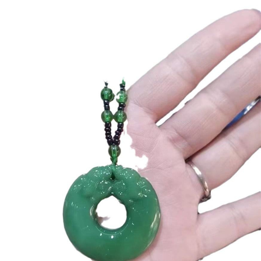 Chain Imitation White Jade Tiger Year Event Drainage Necklace