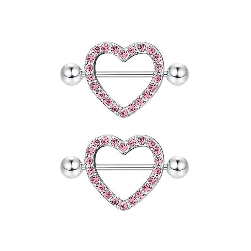 Series Nipple Heart-shaped Chest Stainless Steel Rings
