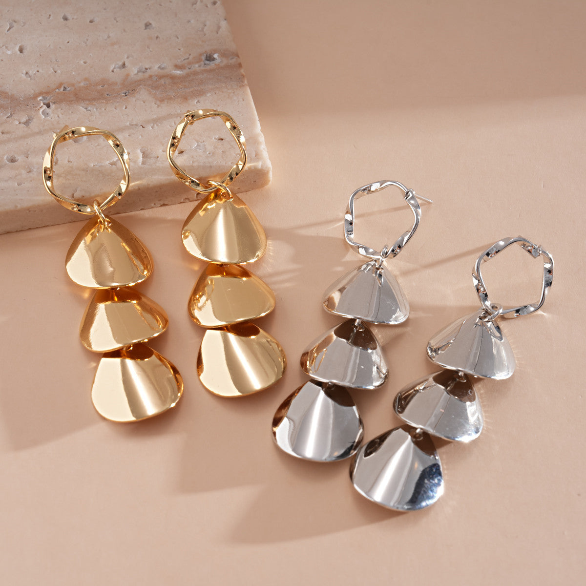 Landscape Round Tassel Sier Personalized Fashion Niche Earrings